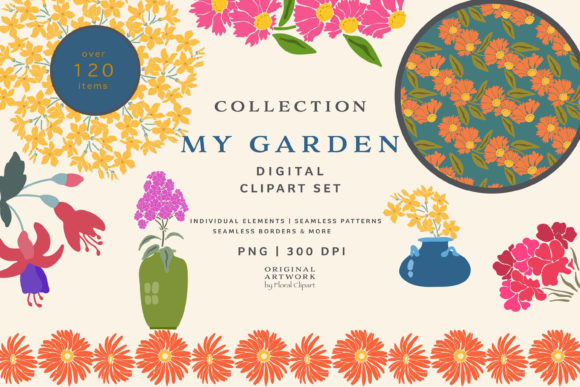 Download My Garden Floral Clipart Huge Collection - Floral Collection
