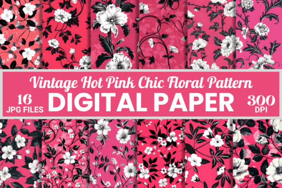 Download Vintage Hot Pink Chic Floral Pattern - Floral Collection