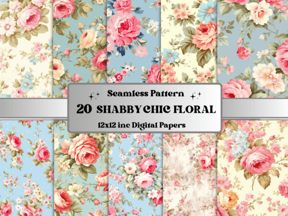 Download Shabby Chic Floral Seamless Pattern - Floral Collection
