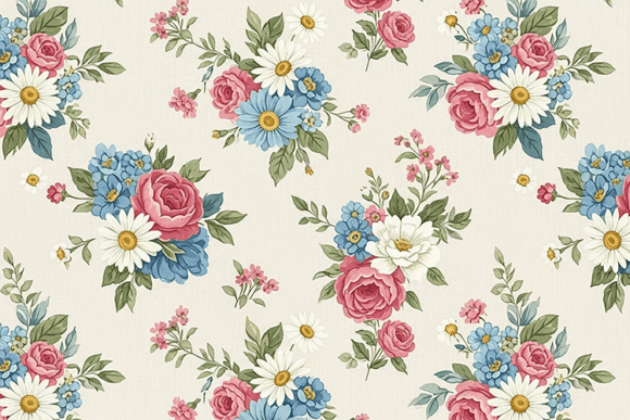 Download Vintage Shabby Chic Rose Floral Pattern - Floral Collection
