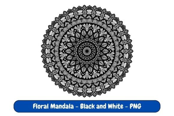 Download Floral Mandala - Black &amp; White Symmetry - Floral Collection