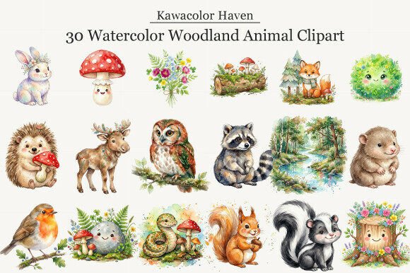 Download Watercolor Woodland Animal Clipart - Woodland animal Collection