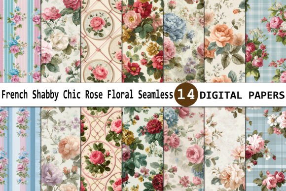 Download French Shabby Chic Rose Floral Seamless - Floral Collection