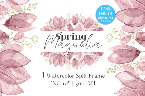 Download Magnolia Floral Split Frame PNG - Floral Collection