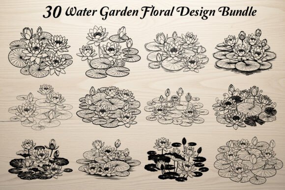 Download 30 Water Garden Floral Design Bundle - Floral Collection