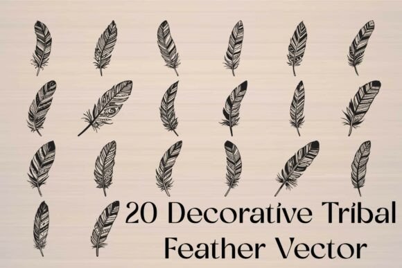 Download Decorative Tribal Feather Vector - Premium Resources