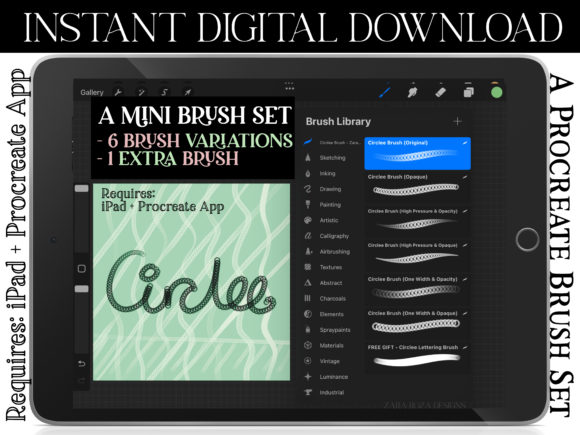 Download Procreate Circlee Charcoal Chain Brush - Charcoal Collection