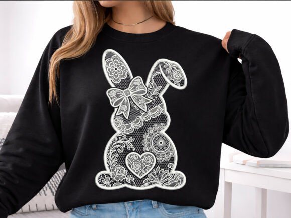 Download Lace Easter Floral Bunny PNG - Floral Collection