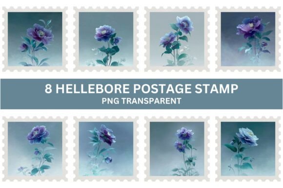 Download Hellebore Floral Postage Stamp PNG - Floral Collection