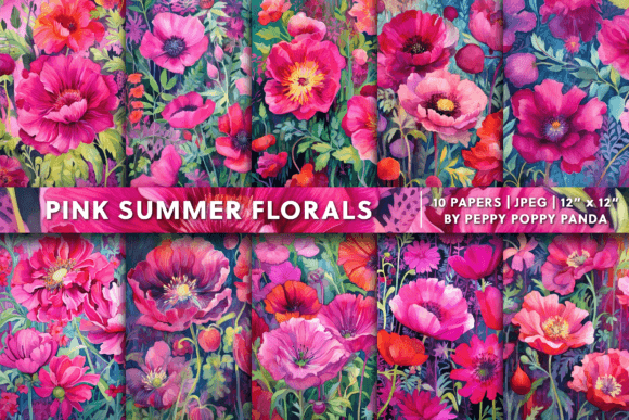 Download Pink Summer Florals Background Texture - Floral Collection