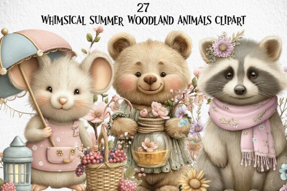Download Whimsical Summer Woodland Animals Clipar - Woodland animal Collection