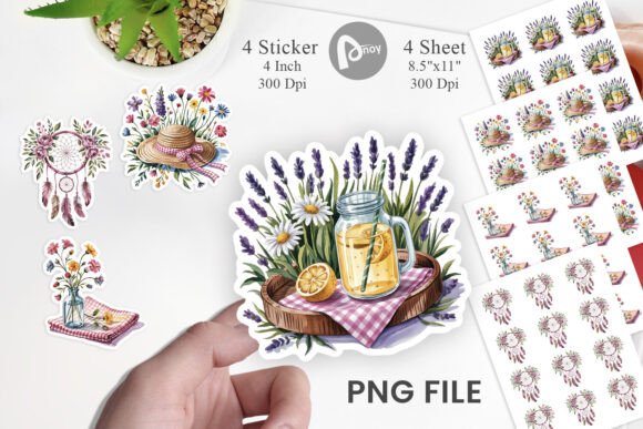 Download Pink Gingham Summer Florals Sticker - Floral Collection