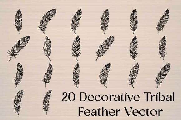 Download Decorative Tribal Feather Vector - Premium Resources