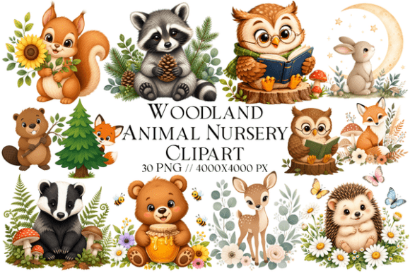 Download Woodland Animal Nursery Clipart - Woodland animal Collection