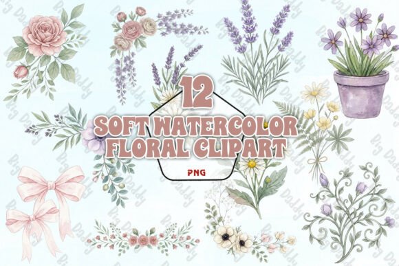 Download Soft Watercolor Floral Clipart PNG - Floral Collection