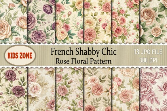 Download French Shabby Chic Rose Floral Pattern - Floral Collection