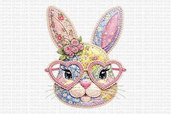 Download Cute Floral Bunny PNG Design - Floral Collection