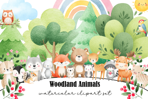 Download Watercolor Woodland Animals Clipart - Woodland animal Collection