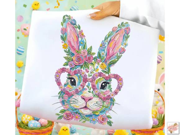 Download Brushstroke Easter Floral Bunny Png - Floral Collection