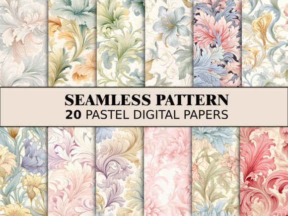 Download Seamless Pastel Pattern Floral Scrapbook - Floral Collection