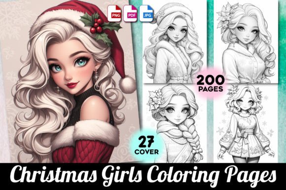 Download Christmas Girls Coloring Pages for Adult - Premium Resources