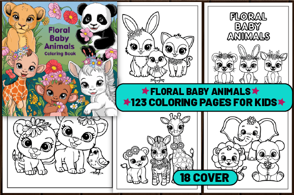 Download 123 Floral Baby Animals Coloring Pages - Floral Collection