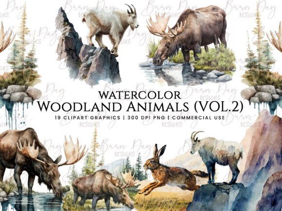 Download Watercolor Woodland Animal Clipart Vol 2 - Woodland animal Collection