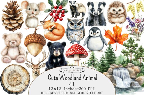 Download Cute Woodland Animal Clipart - Woodland animal Collection