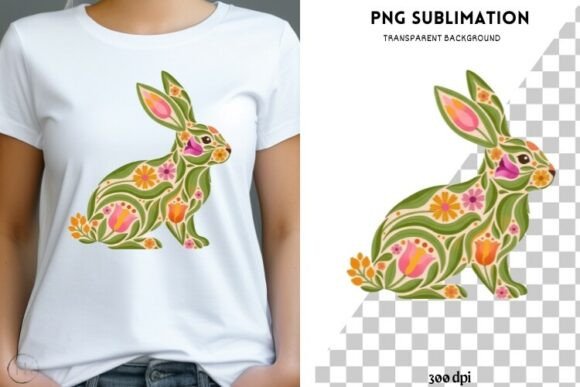 Download Floral Bunny Png Design for T-shirts - Floral Collection