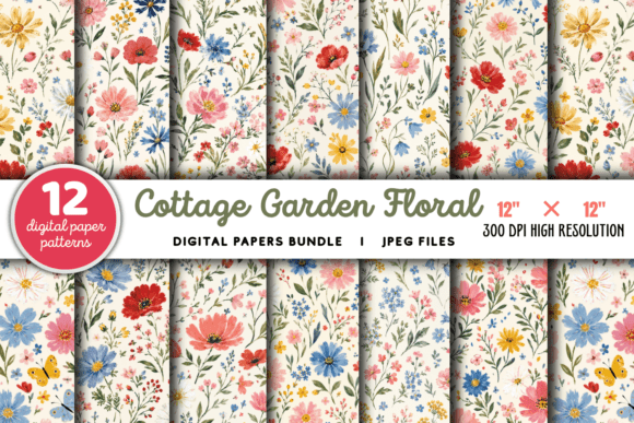 Download Cottage Garden Floral Paper Bundle - Floral Collection