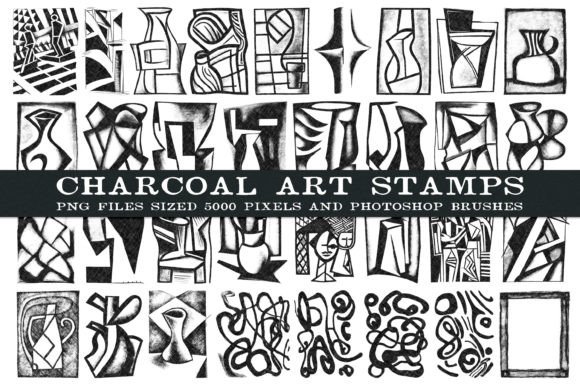 Download Charcoal Art Stamps - 45 Designs! - Charcoal Collection