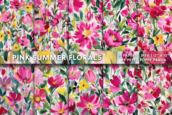 Download Pink Summer Florals Background Texture - Floral Collection