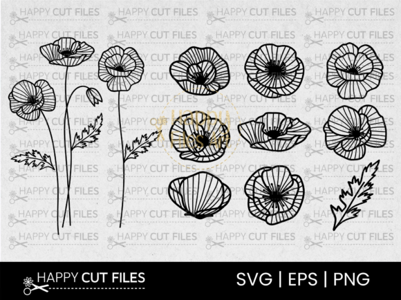 Download Poppy Flower Svg Floral Hand Draw Art - Floral Collection