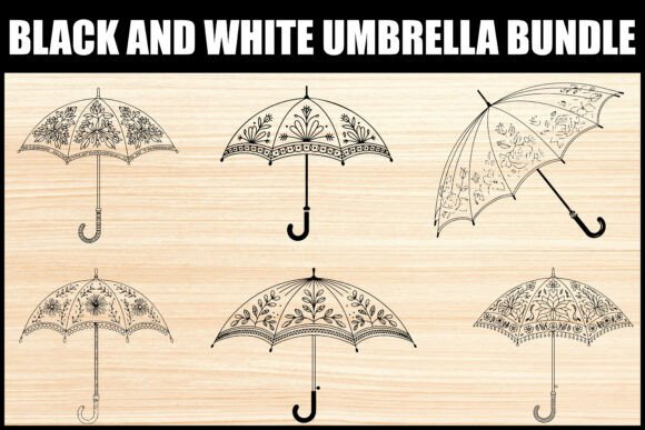 Download Floral Black and White Umbrella Set - Floral Collection