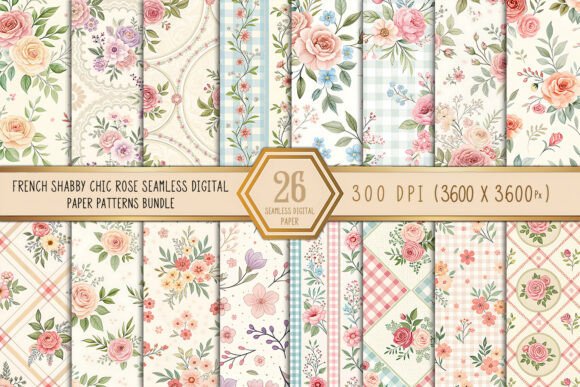 Download French Shabby Chic Rose Floral Seamless - Floral Collection