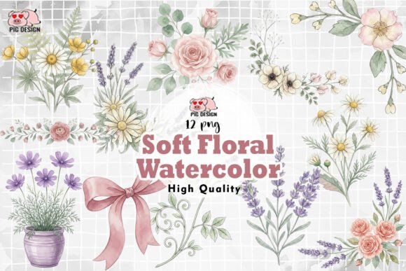 Download Soft Watercolor Floral Pack PNG - Floral Collection