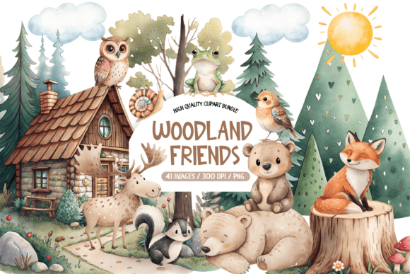Download Woodland Animal Portraits Clipart - Woodland animal Collection