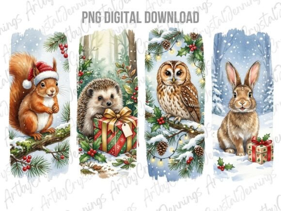 Download Christmas Woodland Animal Brushstroke - Woodland animal Collection