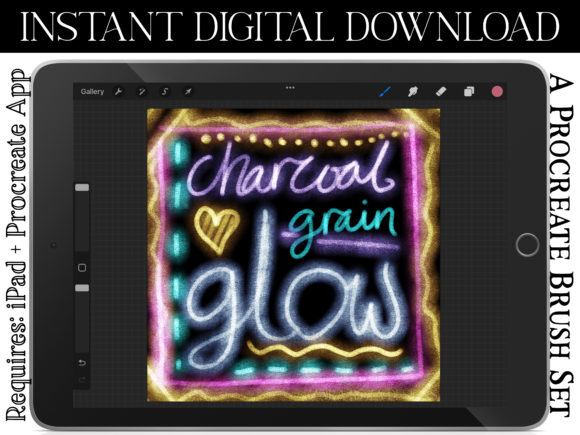 Download Charcoal Grain Glow Procreate Brushes - Charcoal Collection