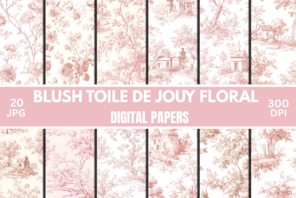 Download Blush Toile De Jouy Floral Junk Journals - Floral Collection