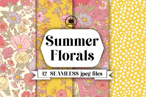 Download Summer Florals - 12 SEAMLESS Jpegs - Floral Collection
