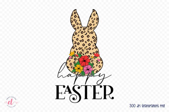 Download Happy Easter Leopard Floral Bunny PNG - Floral Collection