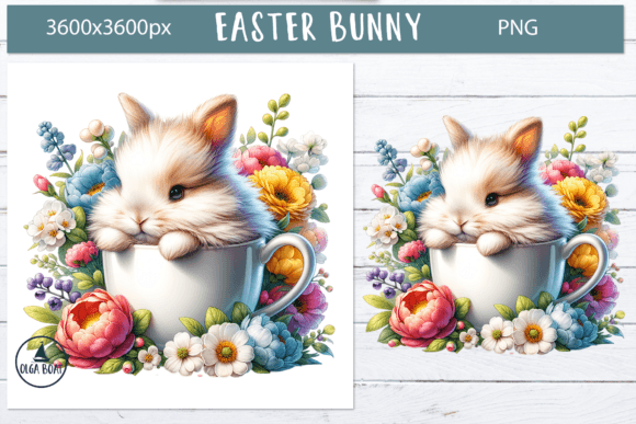 Download Floral Bunny Png | Cute Bunny Illustrati - Floral Collection