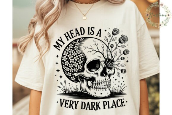 Download Floral Skull Black White PNG Clipart - Floral Collection