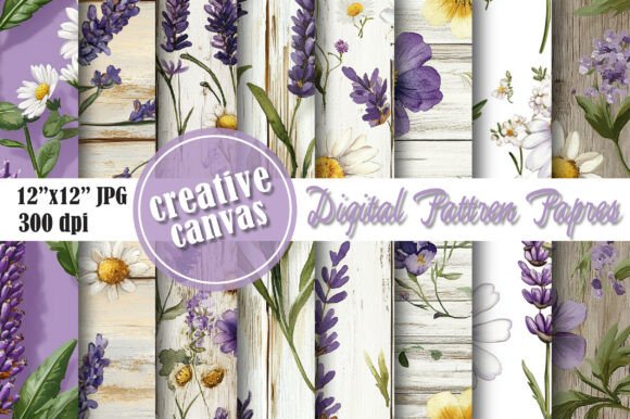 Download Lavender &amp; Daisy Rustic Floral Digital - Floral Collection