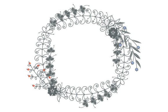 Download Floral Wreath. Round Botanical Frame Orn - Floral Collection
